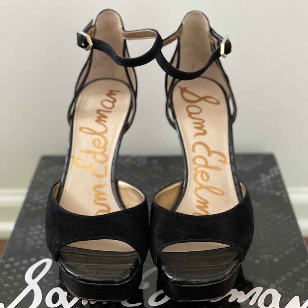 Sam Edelman Kayde Black Suede Heels | Size 8.5